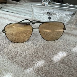 Quay Australia x Desi Perkins High Key Olive/Army Green Aviator Sunglasses